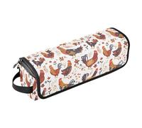 FRODOTGV Rooster Rustic Country Chicken Farmhouse Mexicana Womens Hair Tools Travel Bag Portable Accessories Organizer and Heat Resistant Mat for Straightener Flat Hair Dryer