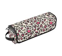 FRODOTGV Scandinavian Style Alphabet Hair Tool Travel Bag with Iron Mat Women's Large Capacity Storage Bags for Hot Tool Flat Irons Hair Volumizer Styler, Leopard Pattern Pink Black Hawaiian, One Size