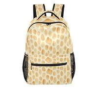 FRODOTGV School Backpack Firm Shaped Empty Standing Design Adjustable Padded Shoulder Straps for School Students Daily Use Giraffe Spots Size Small