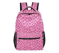 FRODOTGV School Backpack Firm Shaped Empty Standing Design Breathable Mesh Detail for Primary Secondary School Pupils Outdoor Activities Blush Leopard Size Medium
