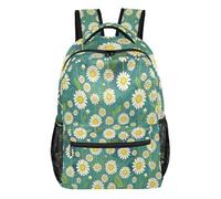 FRODOTGV School Backpack Lightweight Portable Build Polyester Twill Fabric for Primary Secondary School Pupils Outdoor Activities Daisy Bloom Size Medium