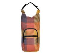 FRODOTGV Scotland Yellow Buffalo Plaid Sling Bag Water Bottle Holder Easy-To-Carry Water Bottle Carrier for Walking 20/24/32/40oz Hiking Water Bottle Carrier