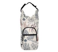 FRODOTGV Seashells Corals Alga Starfishes Bottle Carrier Foldable Water Bottle Carrying Case Cross Body Water Bottle Holder Fits 20/24/32/40 oz Bottles