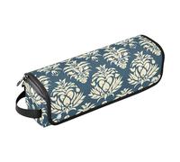 FRODOTGV Simple White Patterns Hot Hair Tools Travel Bag and Heat Resistant Mat with Zipper Large Hair Straigheners Travel Case for Flat Irons, Straighteners, Curling Irons Trave Case for Women