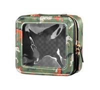 FRODOTGV Soccer Ball Pattern Mini Clear Makeup Bag Skin Care Nail Polish Organizer for Girls, Seamless Pattern Horse Flat Style, One Size
