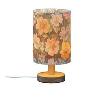 FRODOTGV Spring Flowers Brown Night Lamp Night Stand Lamps with USB Port for Kids Nursery