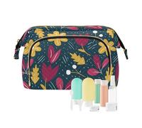 FRODOTGV Spring Flowers Red Adventure Makeup Bags Zipper Capacity Travel Cosmetic Bag Women's Coin Change Purse Cosmetic, Spring Flowers Red Adventure, One Size