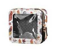 FRODOTGV Stars Neon Colorful Fashion Hawaiian Mini Clear Small Makeup Bag for Girls Cosmetic Containers Skin Care, Rooster Rustic Country Chicken Farmhouse Mexicana, One Size