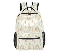 FRODOTGV Student Backpack Firm Shaped Empty Standing Design Peach Skin Inner Lining for Teenagers Boys Girls Daily Use Hare Nostalgia Size Medium
