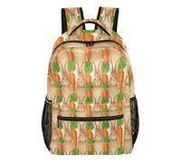 FRODOTGV Student Backpack Firm Shaped Empty Standing Design Polyester Twill Fabric for Teenagers Boys Girls Daily Use Hare Carrot Size Small