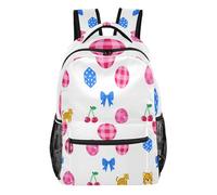 FRODOTGV Student Backpack Lightweight Portable Build Peach Skin Inner Lining for Primary Secondary School Pupils Short Day Trips Disco Bows Size Small
