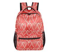 FRODOTGV Student Backpack Lightweight Portable Build Peach Skin Inner Lining for Primary Secondary School Pupils Short Day Trips Crimson Hearts Size Medium
