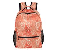 FRODOTGV Student Backpack Lightweight Portable Build Peach Skin Inner Lining for Primary Secondary School Pupils Short Day Trips Blush Hearts Size Medium