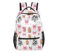 FRODOTGV Student Backpack Lightweight Portable Build Peach Skin Inner Lining for Primary Secondary School Pupils Short Day Trips Cozy Bows Size Medium