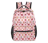 FRODOTGV Student Backpack Lightweight Portable Build Peach Skin Inner Lining for Primary Secondary School Pupils Short Day Trips Gingerbread Bows Size Small