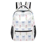 FRODOTGV Student Backpack Lightweight Portable Build Peach Skin Inner Lining for Primary Secondary School Pupils Short Day Trips tulips Bows Size Medium