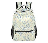 FRODOTGV Student Daypack Water Resistant 15L / 18L Blue Wildflower Pattern