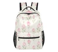 FRODOTGV Student Daypack Water Resistant 15L / 18L Light Blush Rose Pattern
