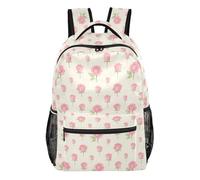 FRODOTGV Student Daypack Water Resistant 15L / 18L Light Blush Rose Pattern