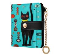 FRODOTGV Stylish Women Wallet | PU Leather Anti-theft Scan Compact Size Outdoor Activities Modern Black Cat