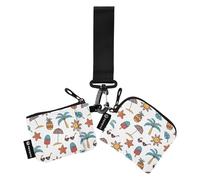 FRODOTGV Summer Pineapple Tropical Hawaiian Coconut Tree Dual Wristlet Wallets for Women Small Detachable Identity Card Protector with Zipper Pocket for Men Women 2 Packs, Summer Pineapple Tropical