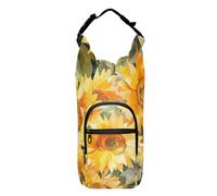 FRODOTGV Sunflower Oil Painting Water Bottle Carrier Multi Size Insulated Water Bottle Holder Water Bottle Belt Holder Fits 20/24/32/40 oz Bottles