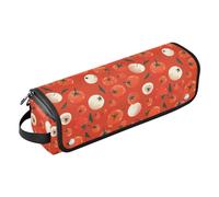 FRODOTGV Sunflower Pattern Women Curling Iron Travel Case Waterproof Open Flat Bags with Heat Resistant Pad for Flat Irons Hot Tools and Haircare Accessories, Seamless Tomatoes Vegetable, One Size