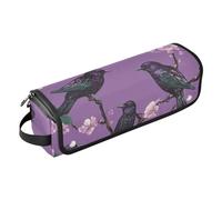FRODOTGV Sweet Eastern Bluebird Birds Teal 2-in-1 Curling Iron Travel Case with Removable Heat Resistant Mat Portable Carrying Case for Straigheners, Curling Iron, Hair Dryer, 09, One Size