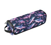 FRODOTGV Sweet Honey Pattern Cute Bees Happy Hair Tools Travel Bag with Heat Resistant Pad Women Portable Organizer Storage Bags for Hot Tool Flat Irons Hair Volumizer Styler, Shark Ocean Navy Blue