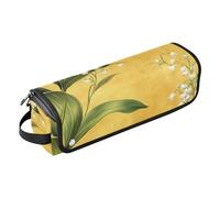 FRODOTGV Sweet Lily Of Valley Gold Hot Hair Tools Bag with Removable Heat Resistant Mat Women Essentials Storage Waterproof Curling Iron Travel Case Portable Organizer