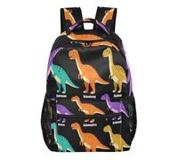FRODOTGV Teen Rucksack 1 Main 2 Side 1 Front Zip & 4 Inner Pockets Adjustable Padded Shoulder Straps for Primary Secondary School Pupils Daily Use Dino Species Educational Size Small