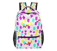FRODOTGV Teen Rucksack Structured Standable Shape Adjustable Padded Shoulder Straps for Primary Secondary School Pupils Outdoor Activities Retro Blocks Size Medium
