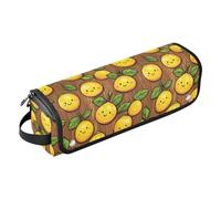 FRODOTGV Template Pattern Day Love Pandas Pink 2-in-1 Curling Iron Travel Case for Women, Large Hair Styling Tool Organizer with Heat Resistant Mat for Straighteners, Hair Dryer, Wood Lemons, One Size