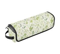FRODOTGV Tigers animal Animal Print Women's Hot Hair Tools Travel Bag Large Carrying Case Organizer with Heat Resistant Mat for Straightener Flat Hair Dryer, Seamless Pattern with Leafs Prints, One