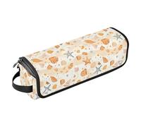 FRODOTGV Tigers animal Animal Print Women's Hot Hair Tools Travel Bag Large Carrying Case Organizer with Heat Resistant Mat for Straightener Flat Hair Dryer, Shells Ocean Waves Beach Starfish White