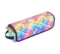 FRODOTGV Tigers animal Animal Print Women's Hot Hair Tools Travel Bag Large Carrying Case Organizer with Heat Resistant Mat for Straightener Flat Hair Dryer, Abstract Rainbow Stripes, One Size