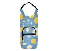 FRODOTGV Tiny Dandelion Blue Sling with Water Bottle Holder Zippered Water Bottle Carrying Case Water Bottle Accessories Fits 20/24/32/40 oz Bottles