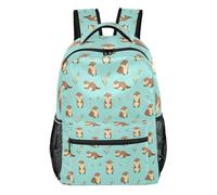 FRODOTGV Travel Rucksack 1 Main 2 Side 1 Front Zip & 4 Inner Pockets Peach Skin Inner Lining for Primary Secondary School Pupils Daily Shopping Otter Tide Size Medium