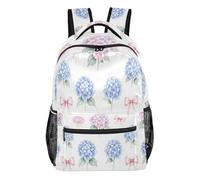 FRODOTGV Travel Rucksack Firm Shaped Empty Standing Design Polyester Twill Fabric for Primary Secondary School Pupils School Commute Hydrangea Bow Size Small