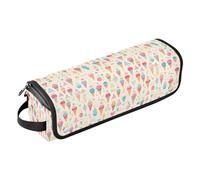 FRODOTGV Tropical Banana Leaf Curling Iron Travel Case and Heat Resistant Mat with Zipper Women's Portable Essentials Storage for Straightener Flat Hair Dryer, Ice Cream Stripe, One Size