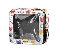 FRODOTGV Valentines Day Love Hearts Clear Makeup Bags, 06, One Size