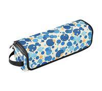 FRODOTGV Vibrant Navy Blue Dots Hair Tools Travel Bag with Heat Resistant Mat Waterproof Flat Curling Irong Travel Organizer for Curling Iron Straightener Flat Hair Dryer Trave Case for Women
