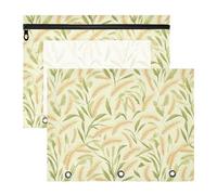 FRODOTGV Wheat Spring Green Pencil Binder Pouches Portable 3 Hole Pocket for A4 Paper Letter 2 Pack Teacher Office Supplies