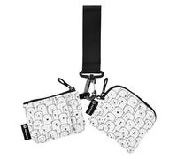 FRODOTGV White Bear Dual Coin Purse Credit Card Holder Wallet Compact Size Identity Card Protector with Zipper Coin Pocket for Women Men 2 Packs, White Bear, One Size