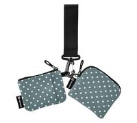 FRODOTGV White Classic Polka Dots Blue Women's Wallets Card Cases Small Portable Identity Card Protector with Zipper Coin Pocket for Men Women 2 Packs, White Classic Polka Dots Blue, One Size