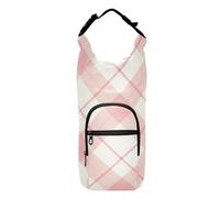 FRODOTGV White Pink Buffalo Checks Water Bottle Carry Bag Lightweight Water Bottle Insulated Holder Hiking Water Bottle Backpack Fits 20/24/32/40 oz Bottles