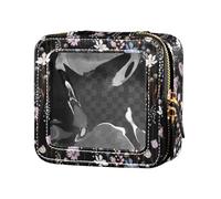 FRODOTGV Wind Blowing Flowers Vintage Clear Makeup Bag Toiletry Bags Makeup Organizer for Travel, Wind Blowing Flowers Vintage, One Size