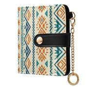 FRODOTGV Women Bifold Wallet Waterproof PU Leather Large Bill Compartment Bifold Design Minimalist Travel Aztec Stripe