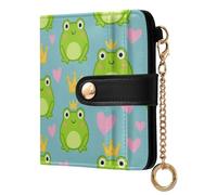 FRODOTGV Women Bifold Wallet Waterproof PU Leather Large Bill Compartment Compact Size Stylish Travel Frog Crown