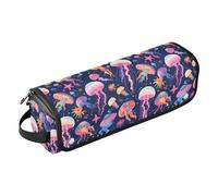 FRODOTGV Women Portable Curling Iron Travel Bag with Iron Mat Hair Styling Accessories Organizer for Flat Irons, Straighteners, Fairytale Retro Mushrooms and Snails, Colorful Jellyfish, One Size